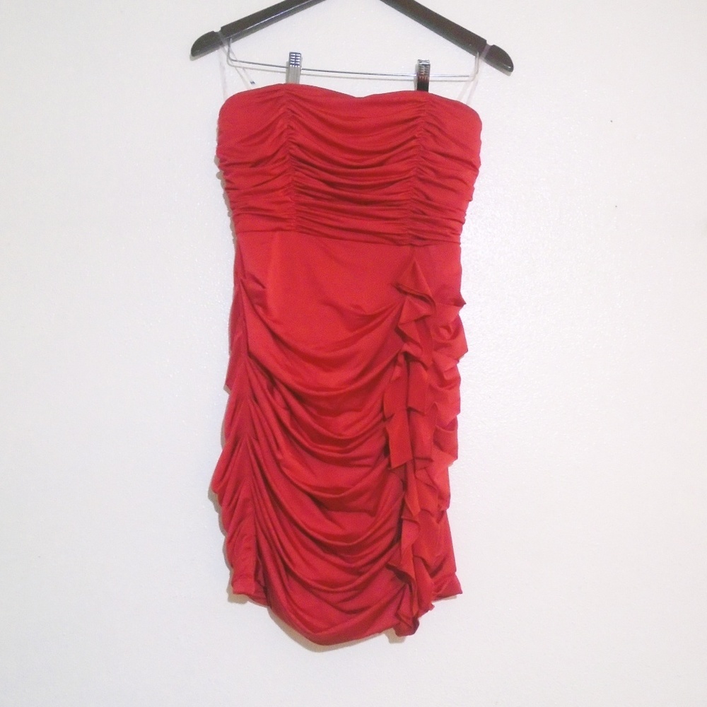 My Michelle medium ruffle strapless mini Dress